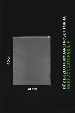 30x40 Buzlu Fermuarlı Poşet Torba