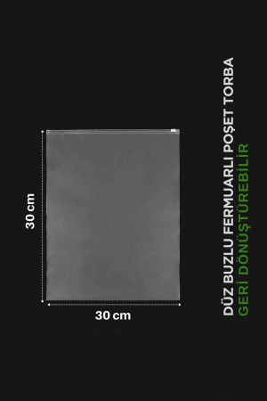 30x30 Buzlu Fermuarlı Poşet Torba