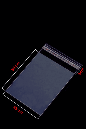 25x35+5 Bantlı Şeffaf Opp Jelatin