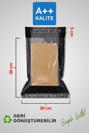 Şeffaf Kargo Poşeti 80 Mikron 30 x 38 Cm + 5 Cm